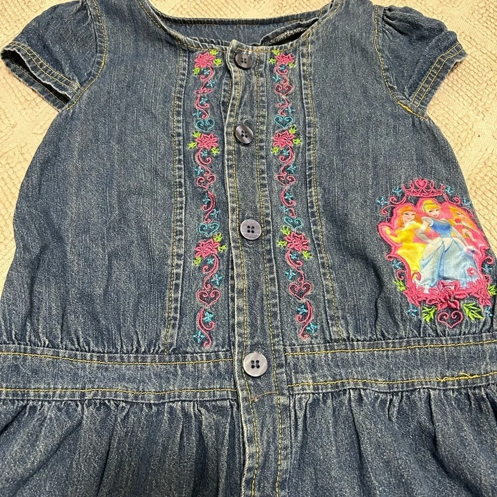 Disney vintage Blue Denim with Pink Floral Embroidery 1990’2000